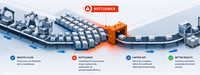 Bottlenecks in production processes: diagnostics, root cause analysis and optimization using industrial automation