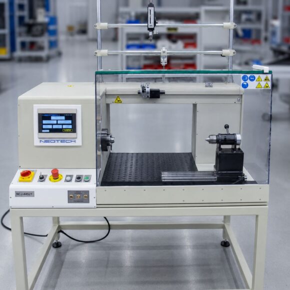 NCJ-44 NEOTECH Nawijanie prosto z Białegostoku Nasze maszyny nawijające wyróżniają się szerokimi zdolnościami produkcyjnymi, dzięki którym możliwe jest precyzyjne i powtarzalne wykonywanie zarówno prostych, jak i bardzo złożonych uzwojeń. Nasze urządzenia obsługują różne typy drutów – od cienkich średnic używanych w elementach miniaturowych po grubsze przewody stosowane w dławikach i transformatorach mocy. Dzięki elastycznym ustawieniom oraz dedykowanemu oprzyrządowaniu, nawijarki NEOTECH mogą być dostosowane do produkcji cewek, dławików, transformatorów, czujników, silników czy innych komponentów wymagających najwyższej dokładności. Wysoka automatyzacja i możliwość integracji z dodatkowymi systemami kontroli jakości sprawiają, że nasze rozwiązania zapewniają nie tylko wydajność, ale również powtarzalność i niezawodność w warunkach produkcji seryjnej. W NEOTECH innowacja spotyka się z precyzją! Wykonujemy nawijarki i dedykowane oprzyrządowanie dopasowane do Twoich potrzeb. Oferujemy kompleksowe rozwiązania w zakresie projektowania i produkcji nawijarek, które dostosowujemy do konkretnych wymagań i potrzeb naszych klientów. Nasze urządzenia charakteryzują się wysoką wydajnością, niezawodnością oraz łatwością obsługi, co przekłada się na optymalizację procesów i maksymalną wydajność produkcji w różnych branżach. Typowo nasze nawijarki produkują komponenty indukcyjne (cewka, dławik, transformator) oraz detale dla branży Automotive, ale również są elementami procesów produkujących inne elementy elektroniczne (czujnik, grzałka, silnik BDC). Dzięki zespołowi doświadczonych specjalistów i nowoczesnym technologiom, realizujemy nawet najbardziej wymagające projekty, wspierając rozwój Twojej firmy w dynamicznie zmieniającym się rynku. Zaufaj ekspertom – nasze rozwiązania to efektywność i niezawodność.