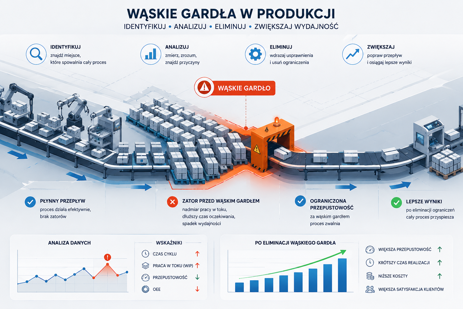 Wąskie gardła procesów produkcyjnych: diagnostyka, analiza przyczyn i optymalizacja z wykorzystaniem automatyki przemysłowej